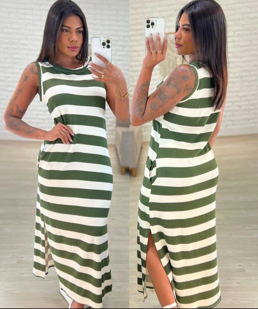 Vestido regata listrado