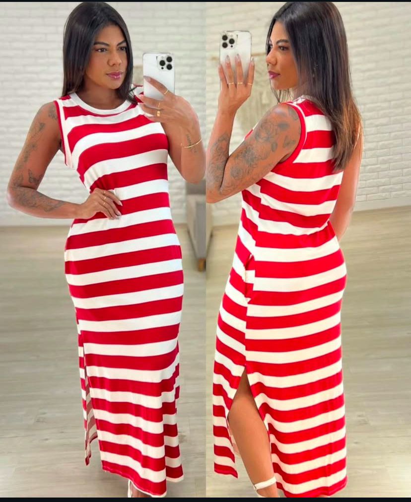 Vestido regata listrado