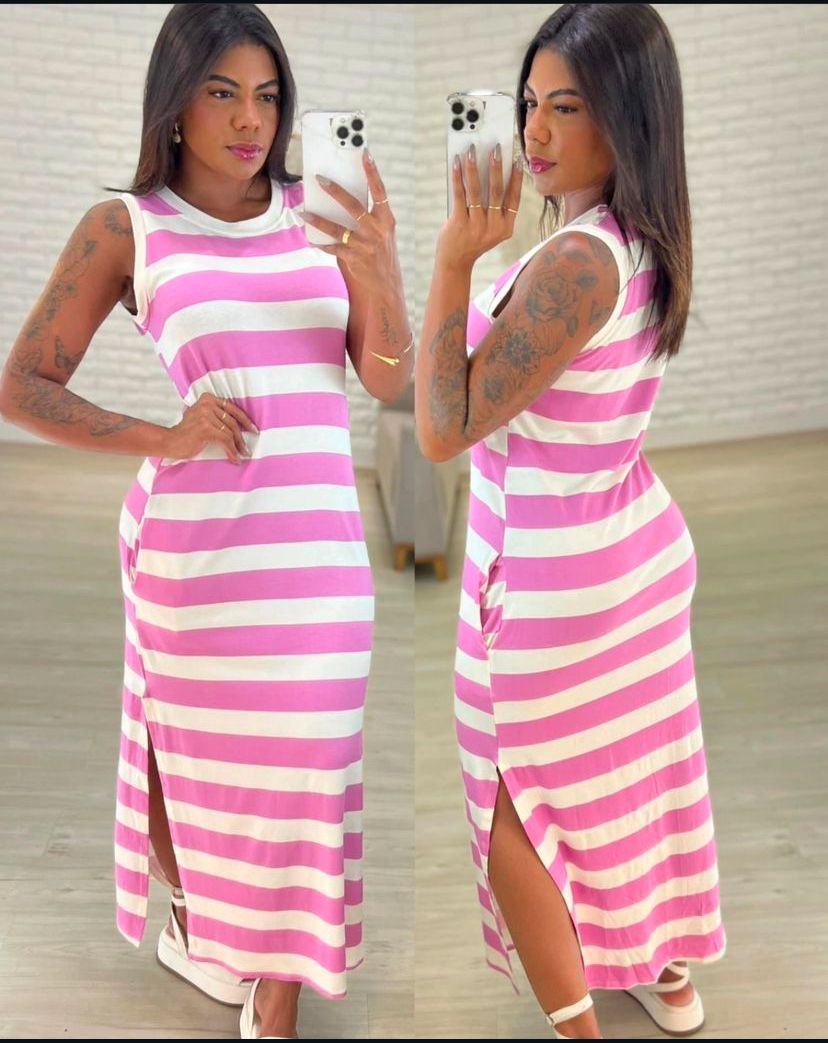 Vestido regata listrado