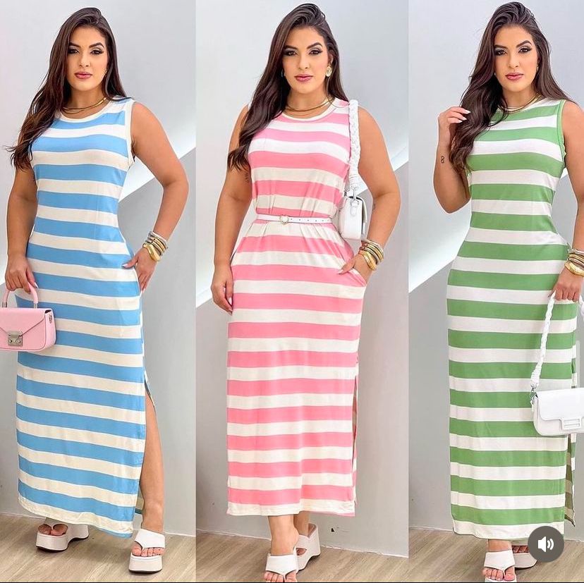 Vestido regata listrado