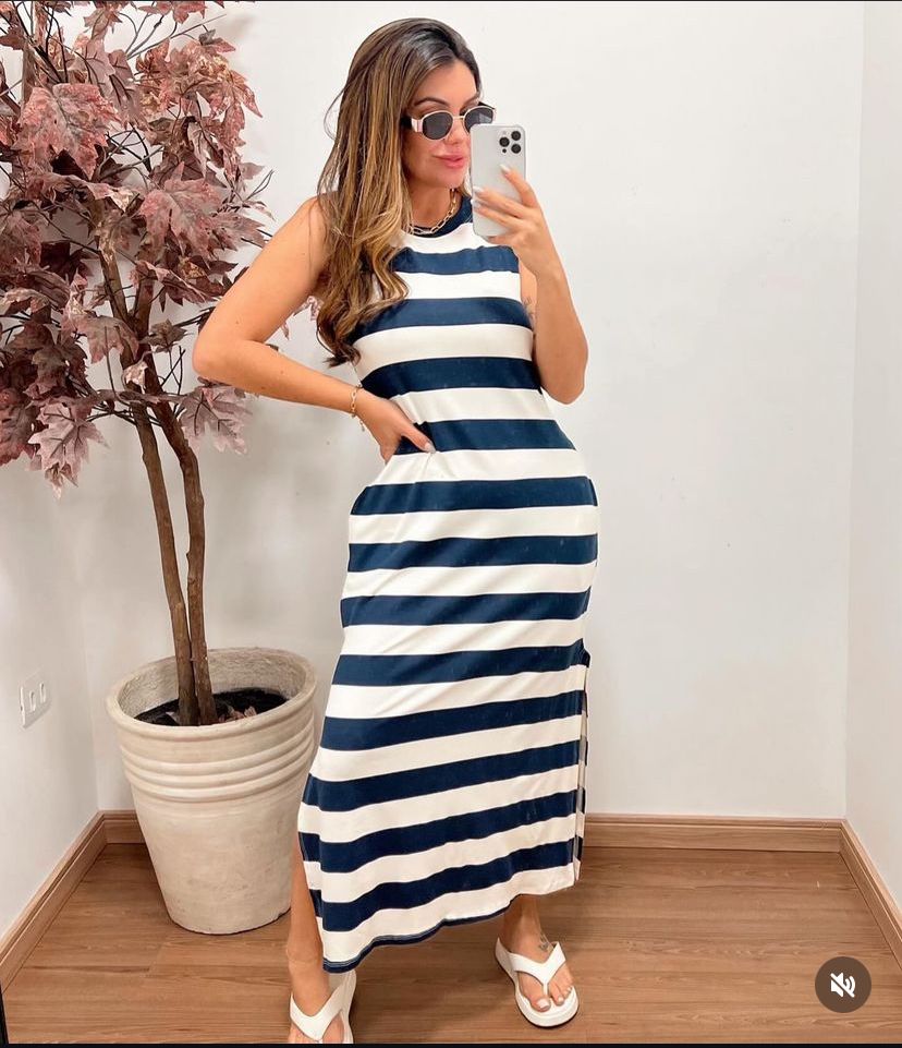 Vestido regata listrado
