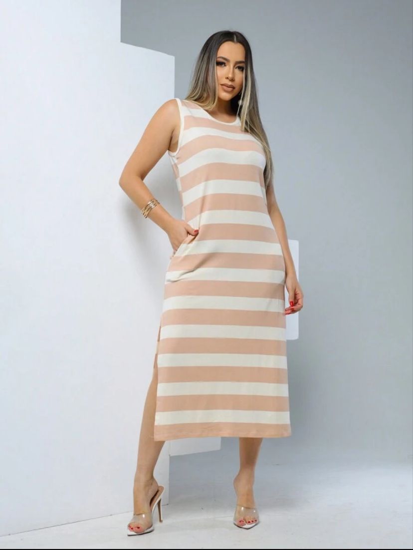 Vestido regata listrado
