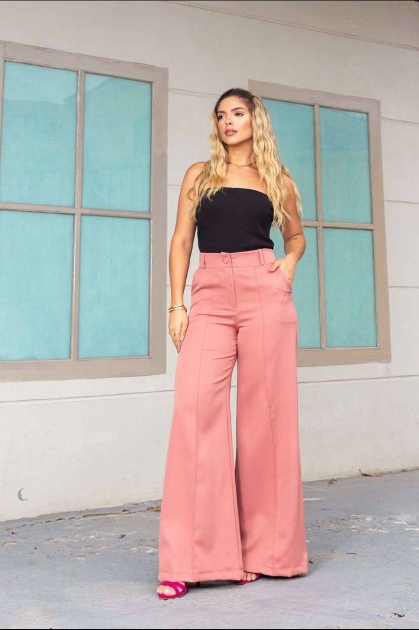 Calça pantalona sem cinto