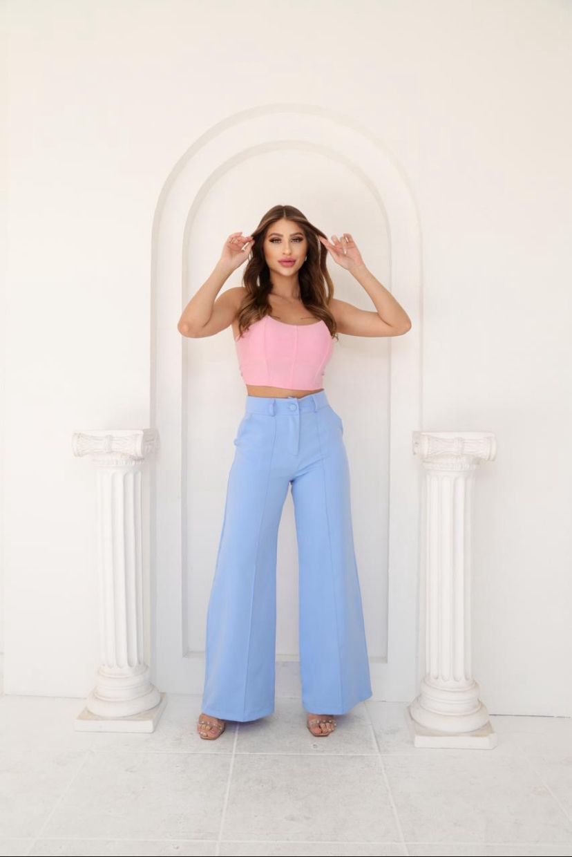 Calça pantalona sem cinto