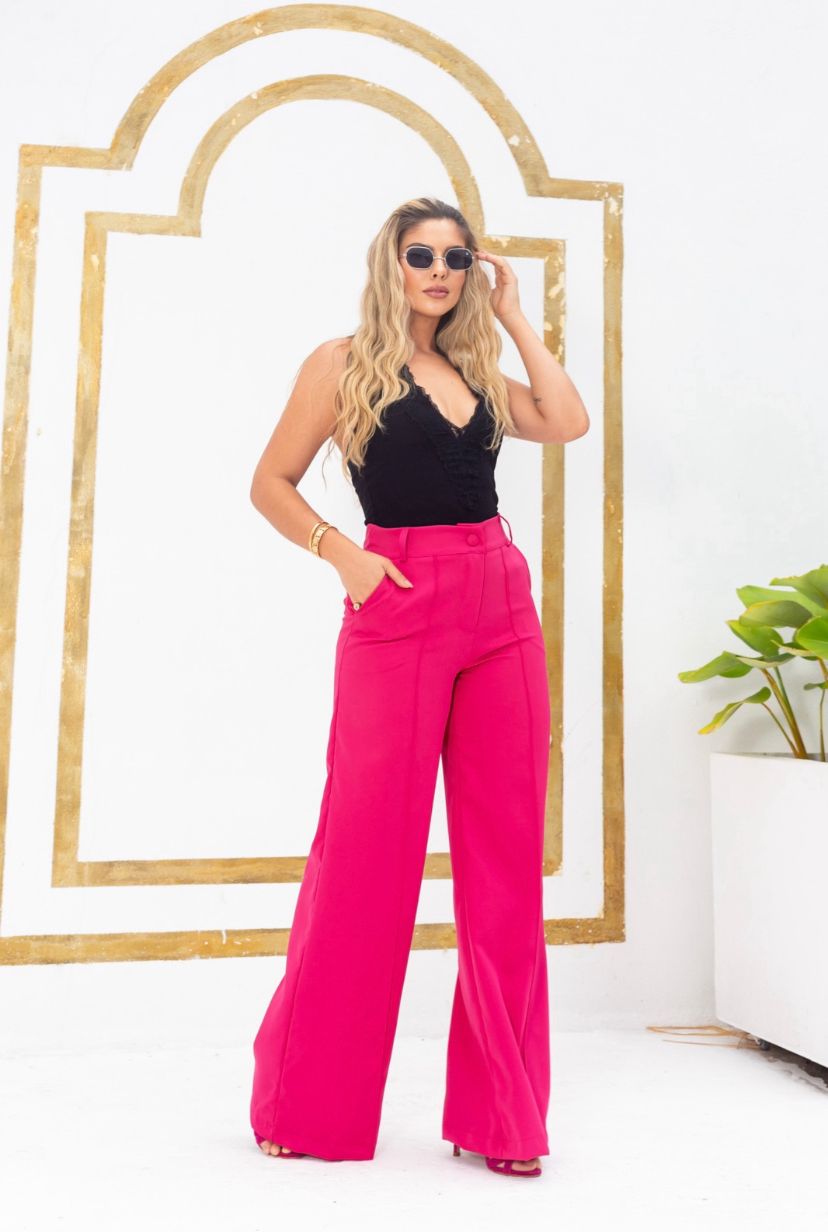 Calça pantalona sem cinto